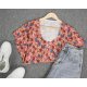 Romantic Print Short Sleeve Top
