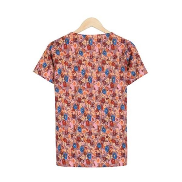 Romantic Print Short Sleeve Top