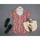 Romantic Print Short Sleeve Top